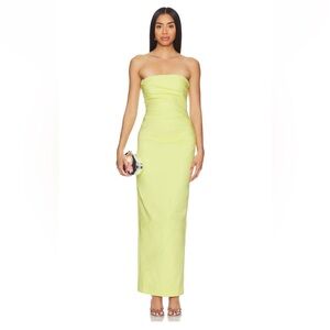 SHONA JOY Lani Strapless Maxi Dress Lemon